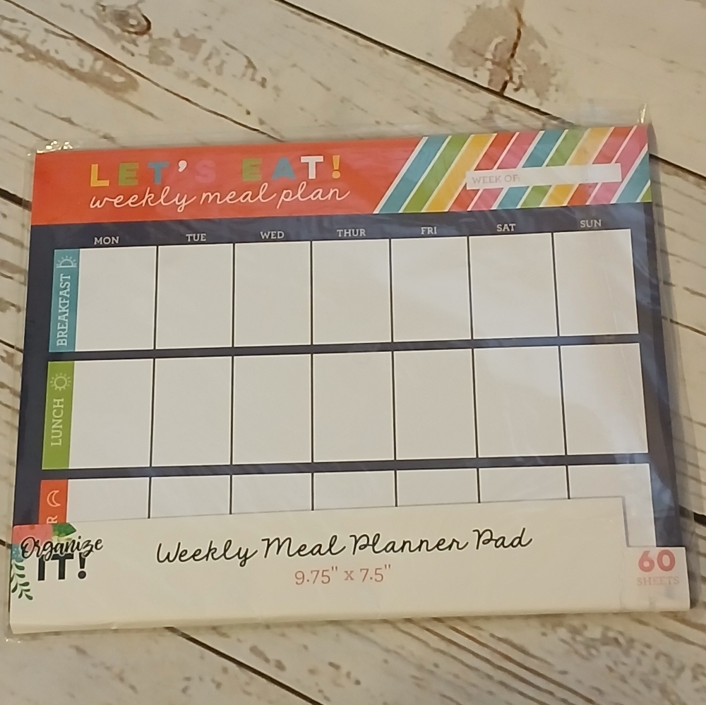 Colorful Weekly Meal Planner Pad